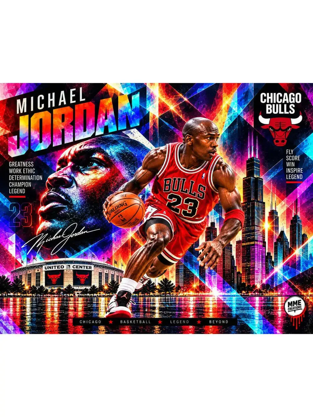 4704 Michael Jordan Infrared × Prismatic AG Collection 8x10 Landscape Print